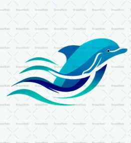 Delfin und Ozeanwelle